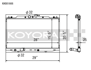 Acura TSX Racing Radiator - Koyo - 25MM CORE - `04-`08