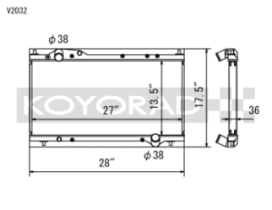 Acura NSX Racing Radiator - Koyo - V2032 Racing All Aluminum - `91-`05
