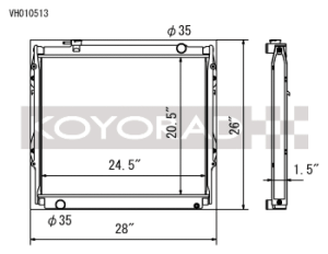 Toyota Tacoma Racing Radiator - Koyo - All Aluminum - `95-`04