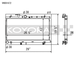 Subaru Impreza Racing Radiator - Koyo - All Aluminum, w/ Filler Neck, Manual Transmission - `03-`07