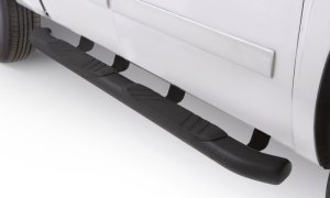 Chevrolet Silverado 1500 Nerf Bars - LUND - 5 Inch Oval Bent - Black - `07-`10