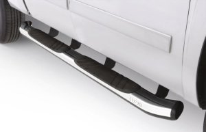 Ram 1500 Crew Cab Pickup Nerf Bars - LUND - 5 Inch Oval Bent Composite - Chrome - `09-`10