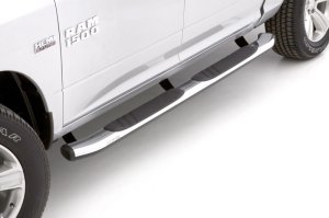 Ram 3500 Crew Cab Pickup Nerf Bars - LUND - 5 Inch Oval Bent Composite - Chrome - `10-`22