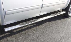 Ram 1500 Crew Cab Pickup Nerf Bars - LUND - 4 Inch Oval Straight - Polished - 2019 Ram 1500 Crew Cab Pickup Nerf Bars - LUND - 4 Inch Oval Straight - Polished - 2019