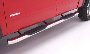 Chevrolet Silverado 1500 Nerf Bars - LUND - 5 Inch Oval Curved SS - Polished - `99-`17 Chevrolet Silverado 1500 Nerf Bars - LUND - 5 Inch Oval Curved SS - Polished - `99-`17