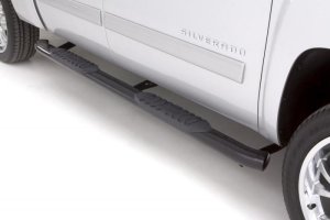 Chevrolet Silverado 1500 Nerf Bars - LUND - 5 Inch Oval Curved - Black - `07-`17