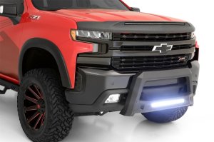 Chevrolet Silverado 1500 Bull Bar - Front - LUND - Revolution Bull Bar with LED Light - Light Textured Matte Black/Powder Coat Finish - `19-`22