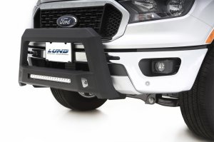 Ford Ranger Bull Bar - Front - LUND - Revolution with LED Light Bar - Light Textured Matte Black - 2019