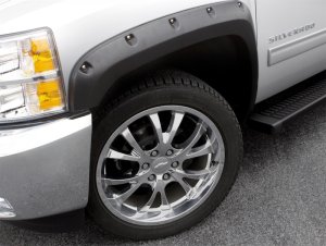 Chevrolet Silverado 1500 Fender Flares - Front + Rear - LUND - RX-Rivet Style, Elite Series - Textured Black - `07-`13