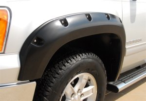 GMC Sierra 1500 Fender Flares - Front + Rear - LUND - RX-Rivet Style Smooth - Black - `07-`13