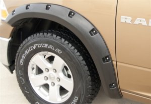 Dodge Ram 1500 Fender Flares - Front + Rear - LUND - RX-Rivet Style Textured Elite Series - Black - `09-`17