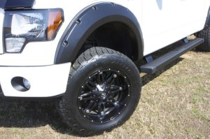 Ford F-150 Fender Flares - Front + Rear - LUND - RX-Rivet Style Smooth Elite Series - Black - `09-`14