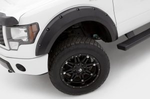 Ford F-150 Fender Flares - Front + Rear - LUND - RX-Rivet Style Textured Elite Series - Black - `09-`14