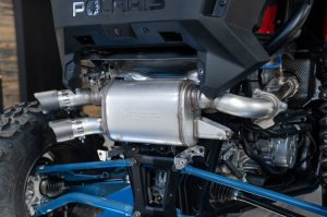 Polaris RZR Pro XP Performance Exhaust - MBRP - Slip-On Active Exhaust, Dual Out, T304 Stainless Steel, Carbon Fiber Tips - `20-`22