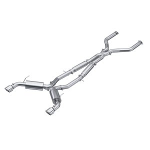 Infiniti Q50 Performance Exhaust - Dual Split Rear - MBRP - Armor Pro Cat Back, T304 Stainless Steel, Tour - `16-`22