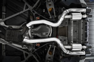 BMW M2 Performance Exhaust - Rear - MBRP - Armor Pro T304 Stainless Steel Resonator-Back, 3 in. Piping, Dual Rear Exit, Quad 4 in. Carbon Fiber Tips, Active Exhaust Compatible - `18-`22 BMW M2 Performance Exhaust - Rear - MBRP - Armor Pro T304 Stainless Steel Resonator-Back, 3 in. Piping, Dual Rear Exit, Quad 4 in. Carbon Fiber Tips, Active Exhaust Compatible - `18-`22