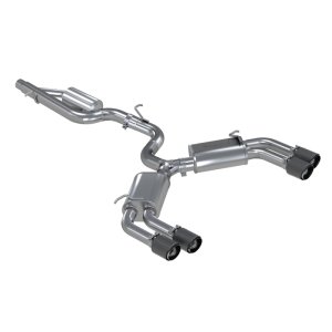 Audi S3 Performance Exhaust - Rear - MBRP - Cat Back, Quad Split Rear Exit, Armor Pro, T304 Stainless Steel - Carbon Fiber - `15-`18