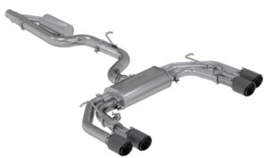 Audi S3 Performance Exhaust - MBRP - Armor Pro Cat Back, Quad Split Rear Exit, Carbon Fiber Tips, Active Exhaust - `15-`20