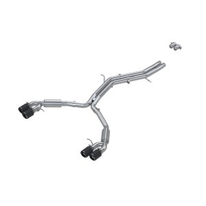 Audi S4 Sedan Performance Exhaust - Quad Rear Exit - MBRP - Cat Back T304 Stainless Steel 2.5in - Carbon Fiber - `18-`21