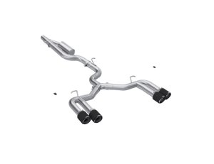 Audi S3 Performance Exhaust - Quad Split Rear - MBRP - Cat Back, Armor Pro, T304 Stainless Steel, Valve Delete - Carbon Fiber - `22-`24
