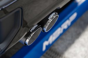 Chevrolet Silverado 1500 Performance Exhaust - Dual Split Rear - MBRP - Cat Back, Armor Pro, T304 Stainless Steel - Carbon Fiber - `19-`21