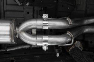 Chevrolet Silverado Performance Exhaust - Rear - MBRP - Cat Back, Armor Pro, Dual Rear Turn Down Exit, T304 Stainless Steel - `22-`23 Chevrolet Silverado Performance Exhaust - Rear - MBRP - Cat Back, Armor Pro, Dual Rear Turn Down Exit, T304 Stainless Steel - `22-`23