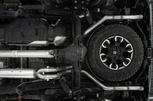 GMC Sierra Performance Exhaust - Rear - MBRP - Cat Back, Armor Pro, Dual Rear Turn Down Exit, T304 Stainless Steel - `22-`23