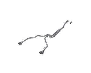 Chevrolet Suburban XL Performance Exhaust - Rear - MBRP - Cat Back, Dual Split, Armor Lite, Aluminized Steel - Carbon Fiber - `21-`24