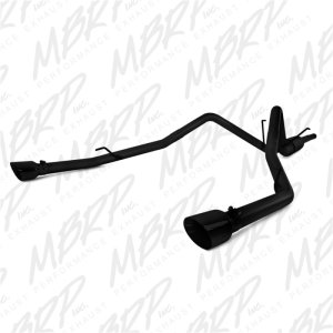 Dodge Ram 1500 Performance Exhaust - Rear - MBRP - Armor BLK Cat Back, Dual Split Rear Exit, Black Coated - Black - `09-`14