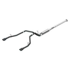 Ram 1500 Performance Exhaust - Rear - MBRP - Armor BLK Cat Back, Dual Split Rear Exit - Black - 2019