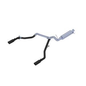 Ford Ranger Performance Exhaust - Dual Split Rear Exit - MBRP - Armor BLK Cat Back - Black - `19-`20