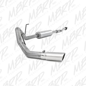 Ford F-150 Performance Exhaust - MBRP - Cat-Back, Single Side Exit, Armor Lite (AL), 3 in, Aluminized Steel, 4 in Tip - `11-`12