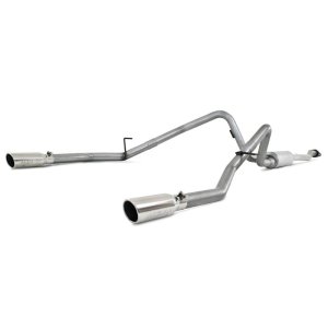 Ford F-150 Performance Exhaust - Rear - MBRP - Cat-Back, Dual Split Rear Exit, Armor Lite, Aluminized Steel, 3.5 in Tips - `11-`12