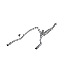 Ford F-150 Performance Exhaust - Rear - MBRP - Cat-Back, Dual Split Rear Exit, Armor Lite, Aluminized Steel, 3.5 in Tips - `11-`12