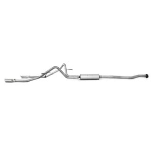 Ford F-150 Performance Exhaust - Rear - MBRP - Cat-Back, Dual Split Rear Exit, Armor Lite, Aluminized Steel, 3.5 in Tips - `11-`12