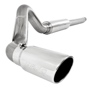 Ford F-250 Super Duty Performance Exhaust - MBRP - Armor Lite, 4 in., Resonator-Back, Single Side Exit, Aluminized Steel, 5 in. Tip - Aluminized - `11-`13