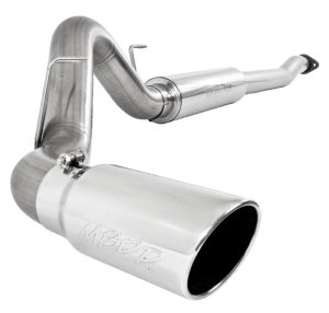 Ford F-150 Performance Exhaust - MBRP - Cat-Back, Single Side Exit, Armor Lite, 4 in. Aluminized Steel, 5 in OD Tip - `11-`13