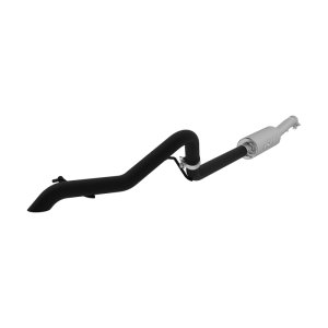 Jeep Wrangler Performance Exhaust - Rear - MBRP - Armor BLK Cat-Back, Single Rear Exit, 2.5 in, Black Coated Aluminized Steel, Off-Road, Muffler Before Axle - Black - 2012