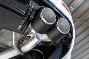 Audi SQ5 Performance Exhaust - Rear - MBRP - Axle Back, Dual Rear Exit, T304 Stainless Steel, Quad Carbon Fiber Tips, Armor Pro - Carbon Fiber - `14-`17