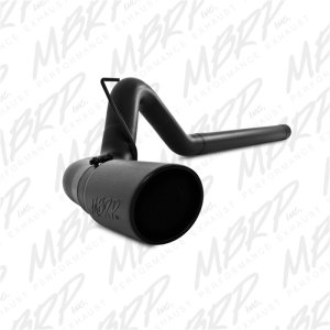 Dodge Ram 2500 Performance Exhaust - MBRP - ARMOR BLK DPF Back, Single Side Exit, 4 in. Aluminized Steel, 5 in. Tip - Black - 2010 Dodge Ram 2500 Performance Exhaust - MBRP - ARMOR BLK DPF Back, Single Side Exit, 4 in. Aluminized Steel, 5 in. Tip - Black - 2010