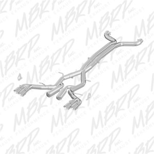 Chevrolet Camaro Performance Exhaust - Rear - MBRP - Armor Plus Cat Back, Dual Split Rear Exit, Race Version, T409 Stainless Steel - 2016