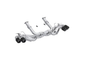 Chevrolet Corvette Performance Exhaust - Quad Split Rear Exit - MBRP - Armor Pro Cat Back, 3 in., 304 Stainless Steel, Active, AFM Sims - Carbon Fiber - `20-`24