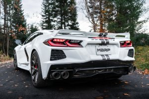 Chevrolet Corvette Performance Exhaust - Rear - MBRP - Axle Back, Cat Back, Quad Split Rear Exit, Armor Pro - Carbon Fiber - `20-`23