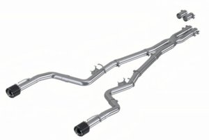 Dodge Charger Performance Exhaust - MBRP - Cat Back, Dual Rear Exit, Race Profile, T304 Stainless Steel - Carbon Fiber - `17-`21