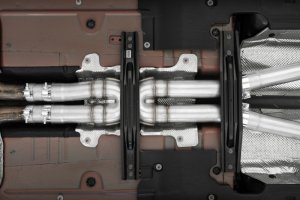 Dodge Charger Performance Exhaust - MBRP - Cat Back, Dual Rear Exit, Race Profile, T304 Stainless Steel - Carbon Fiber - `17-`21