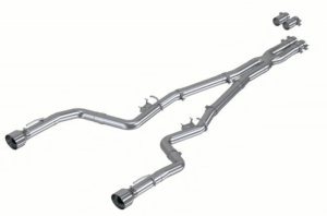 Dodge Charger Performance Exhaust - Rear - MBRP - Cat Back, Race Profile, Dual Rear Exit, Aluminized Steel, Dual Tips - Carbon Fiber - `17-`21