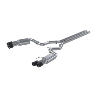 Ford Mustang Performance Exhaust - Dual Rear Exit - MBRP - Armor Pro Cat Back System with Quad Carbon Fiber Tips - `18-`22