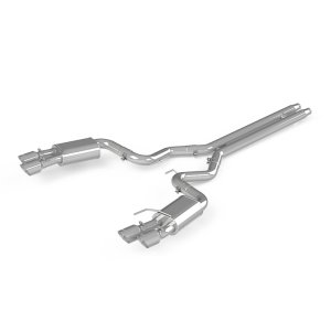 Ford Mustang Performance Exhaust - Dual Rear Exit - MBRP - Armor Lite Cat Back with Quad 4.0in Dual Wall Tips - `18-`19