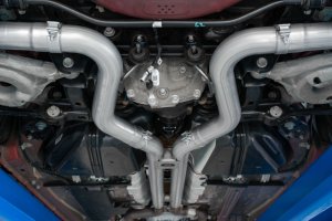 Ford Mustang Performance Exhaust - Rear - MBRP - Cat Back, Dual Split Rear, Quad 4in Dual Wall Tips, Armor BLK - Black - `18-`19