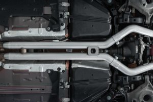 Ford Mustang Performance Exhaust - Rear - MBRP - Cat Back, Dual Split Rear, Quad 4in Dual Wall Tips, Armor BLK - Black - `18-`19